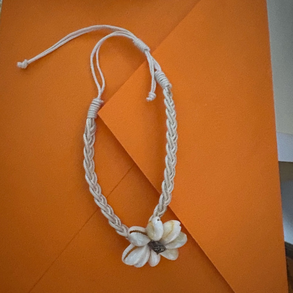 Handmade White Braided Shell Bracelet